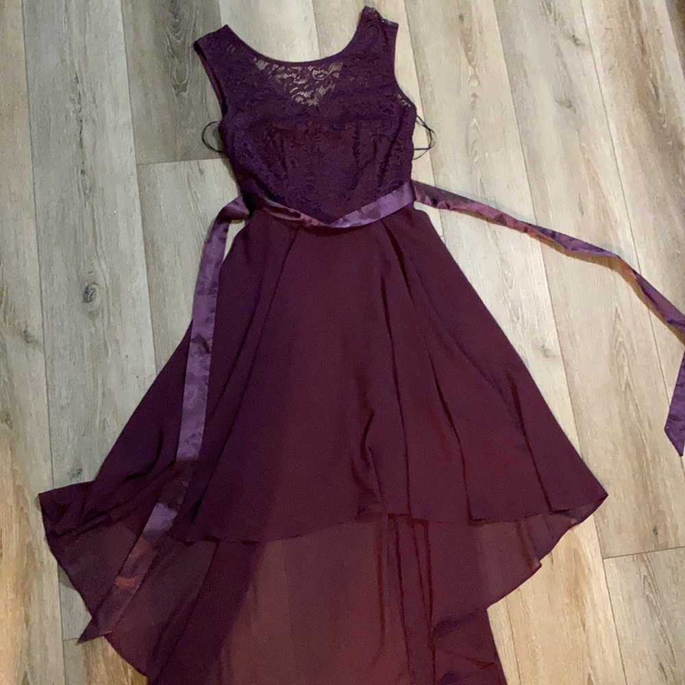 Bery Love “wine” chiffon bridesmaid dress.